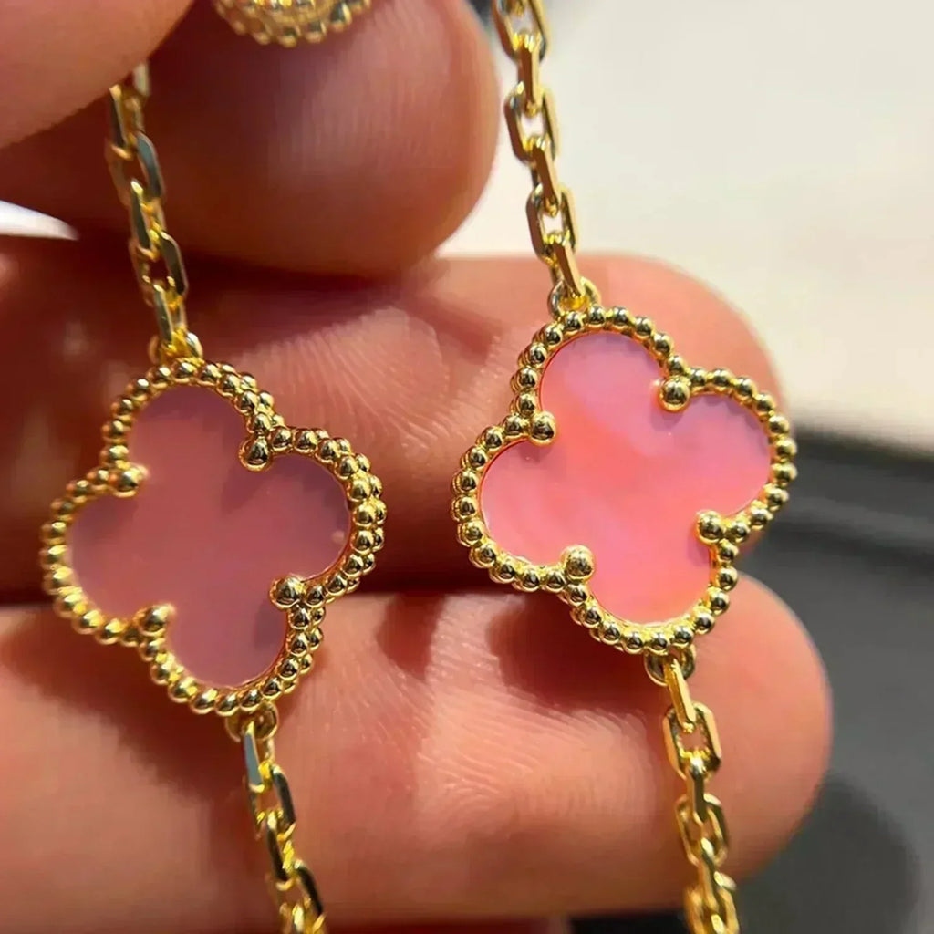 [Star]New  CLOVER 5 MOTIFS  PINK MOP BRACELET COLLECTION