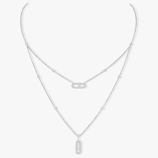 [moco jewelrys ]MOVE 2 ROW DIAMOND NECKLACE