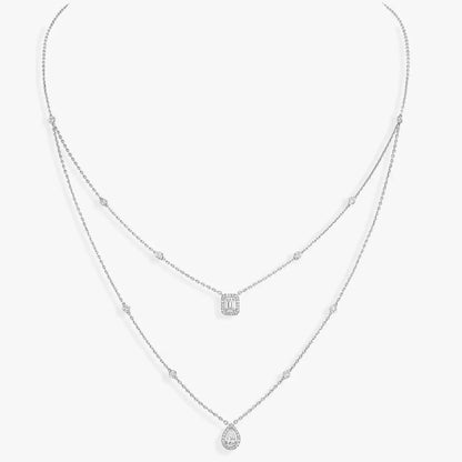 [moco jewelrys ]Diamond Necklace My Twin 2 Rows