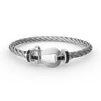 ¡®Star¡¯FORCE LARGE HORSESHOE BLACK DIAMOND BRACELET SILVER