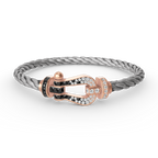 ¡®Star¡¯FORCE LARGE HORSESHOE BLACK WHITE DIAMOND BRACELET ROSE GOLD