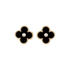 ¡®Star¡¯CLOVER MEDIUM 1 MOTIFS ONYX DIAMOND EARRINGS