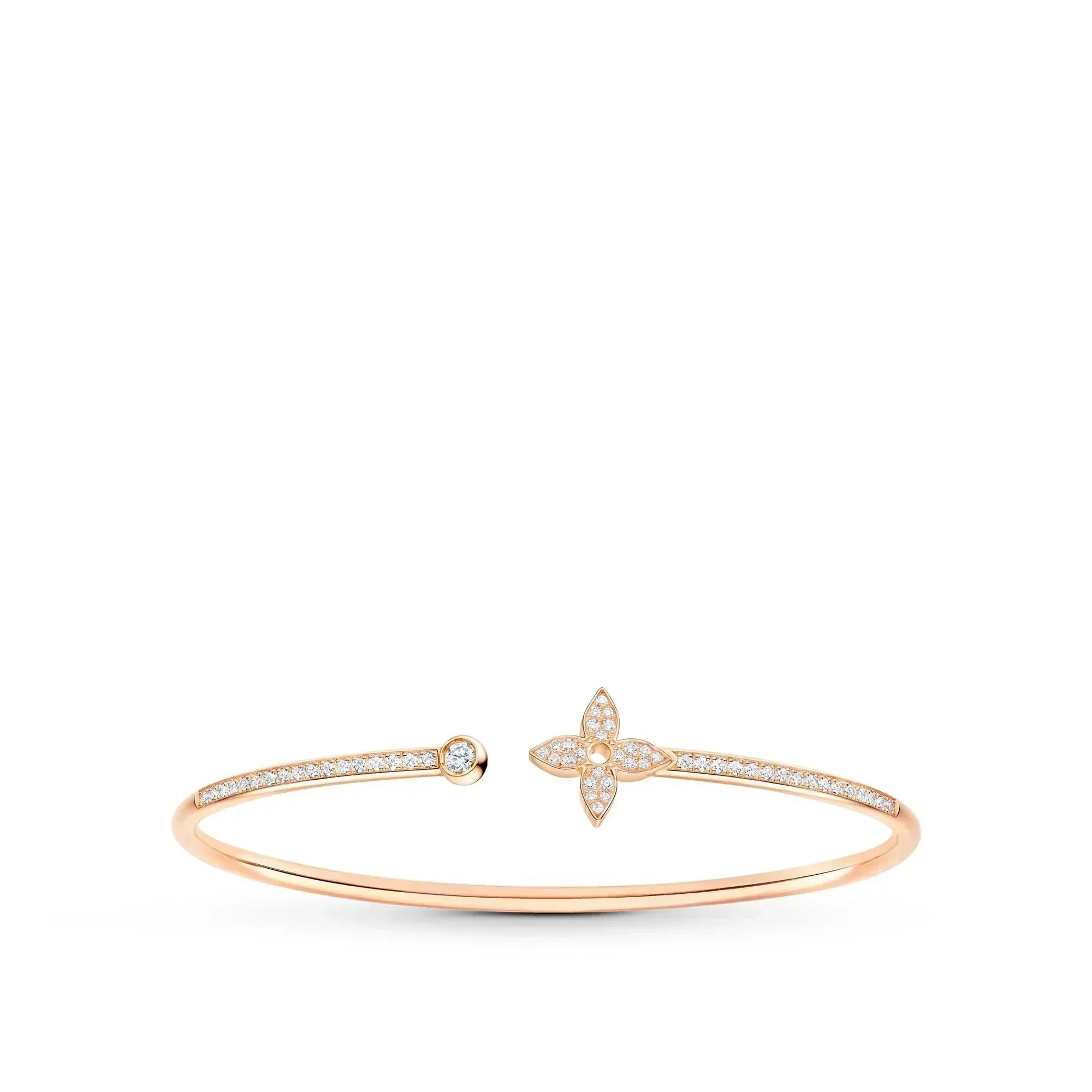 ¡®Star¡¯IDYLLE PINK GOLD OPEN BRACELET DIAMOND PAVED