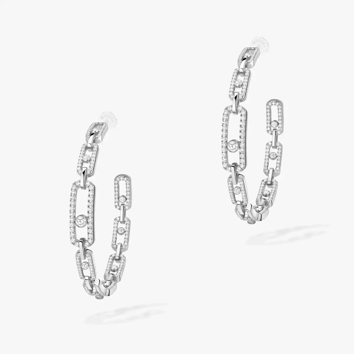 [[moco jewelrys ]Move Link Diamond Hoop Earrings