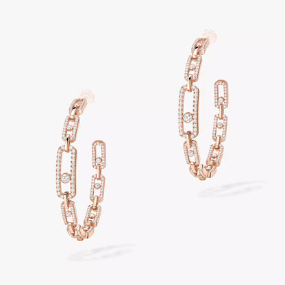 [[moco jewelrys ]Move Link Diamond Hoop Earrings