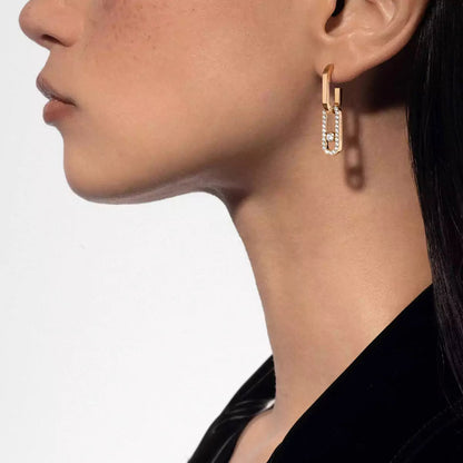 [moco jewelrys ]Move Link Diamond Earrings
