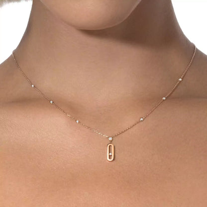 [moco jewelrys ] Move Uno Gold Diamond Long Necklace