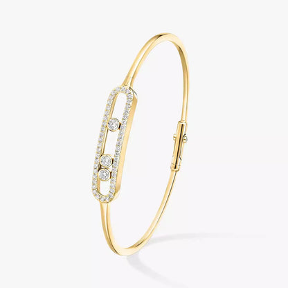 [moco jewelrys ]Move Pavé Diamond Bangle Bracelet M