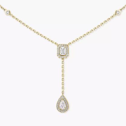 [moco jewelrys ]Gold Diamond Tie Necklace