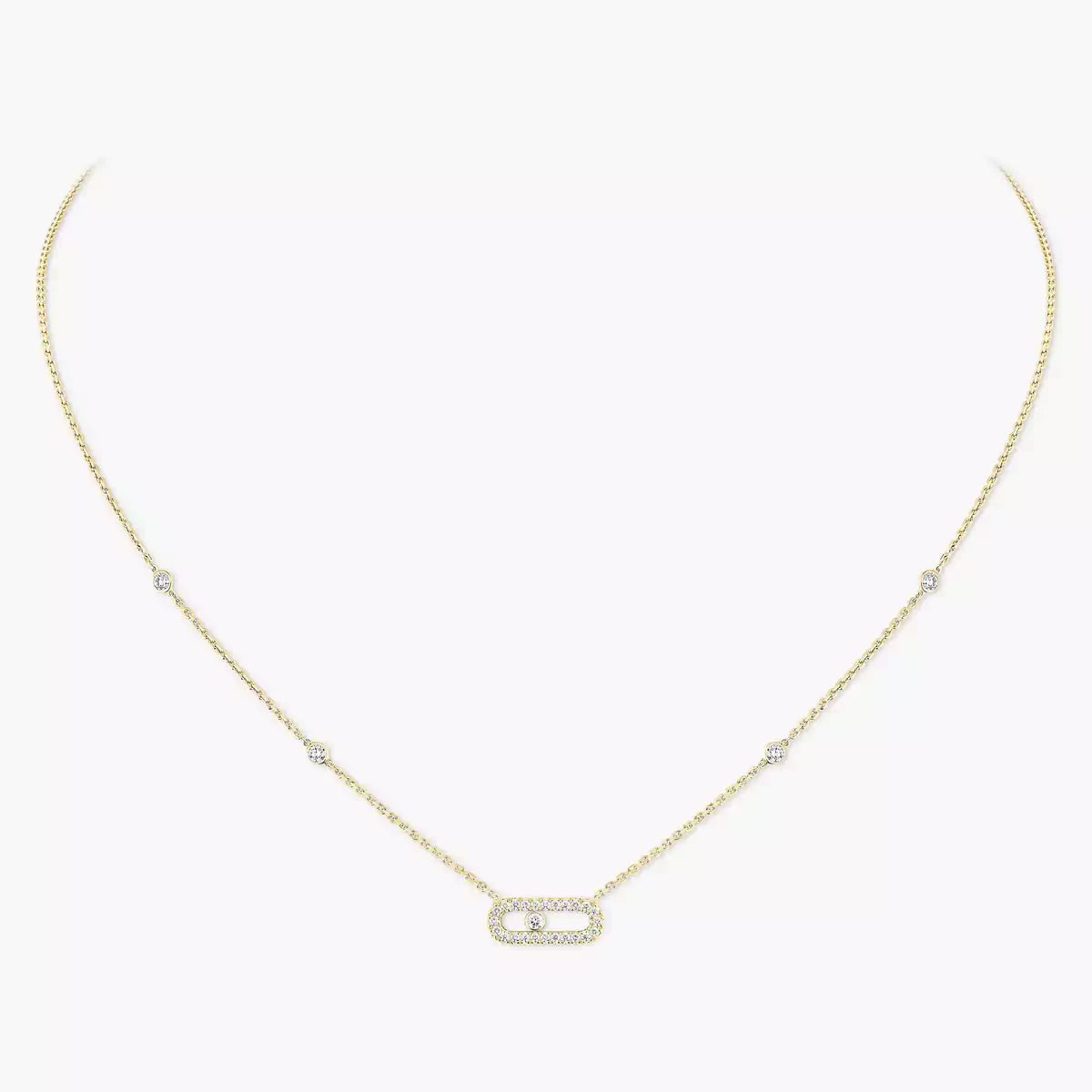 [moco jewelrys ]Diamond Necklace Move Uno
