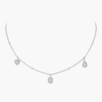 [moco jewelrys ]My Twin Diamond Necklace in Silver