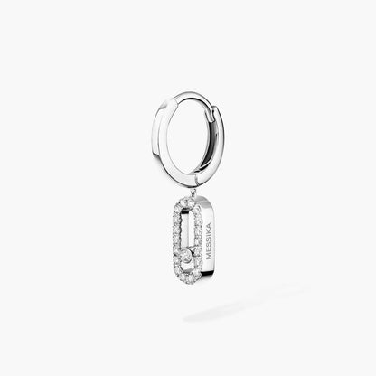 [moco jewelrys ]Move Uno Single Diamond Hoop Earring