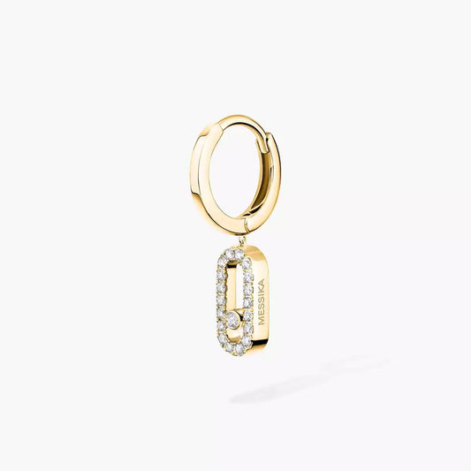 [moco jewelrys ]Move Uno Single Diamond Hoop Earring