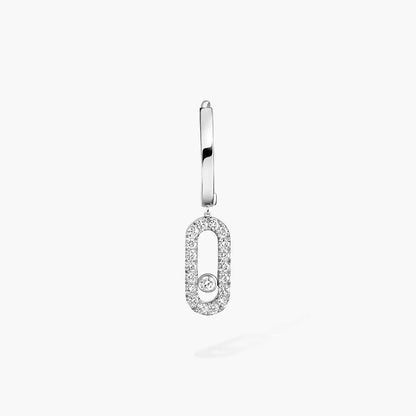 [moco jewelrys ]Move Uno Single Diamond Hoop Earring