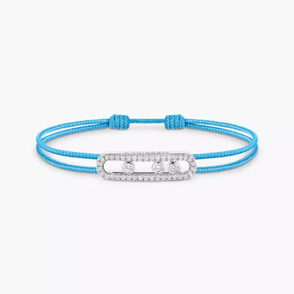 [moco jewelrys ]Messika Care(s) pink cord pavé bracelet