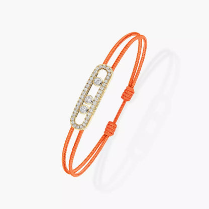 [moco jewelrys ]Messika Care(s) pink cord pavé bracelet