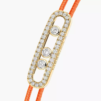 [moco jewelrys ]Messika Care(s) pink cord pavé bracelet
