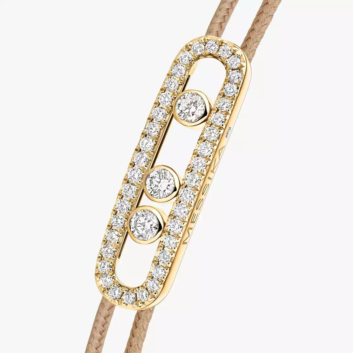 [moco jewelrys ]Messika Care(s) pink cord pavé bracelet