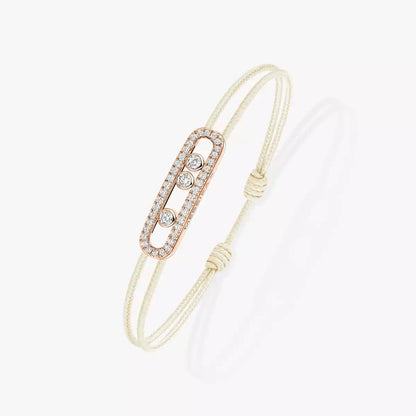 [moco jewelrys ]Messika Care(s) pink cord pavé bracelet