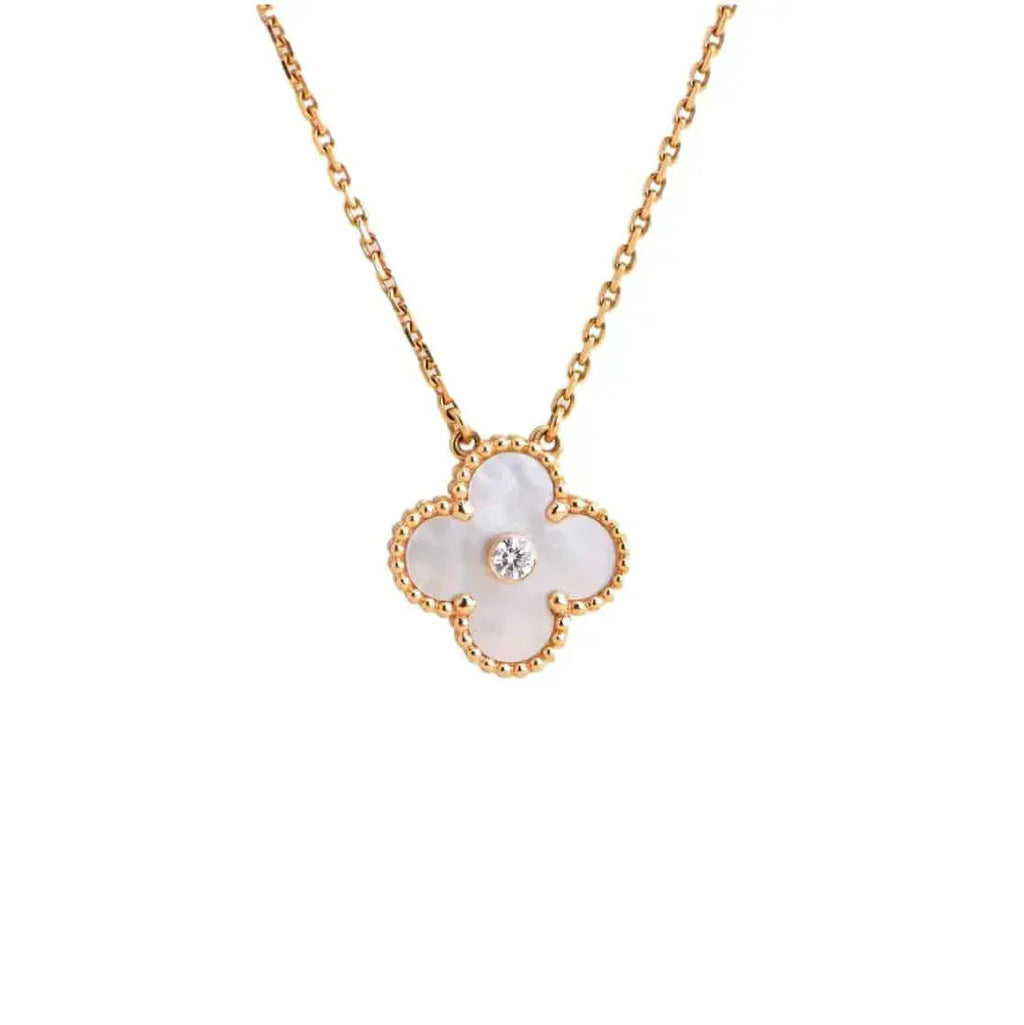 ¡®Star¡¯CLOVER 15MM DIAMOND WHITE FRITILLARIA NECKLACE