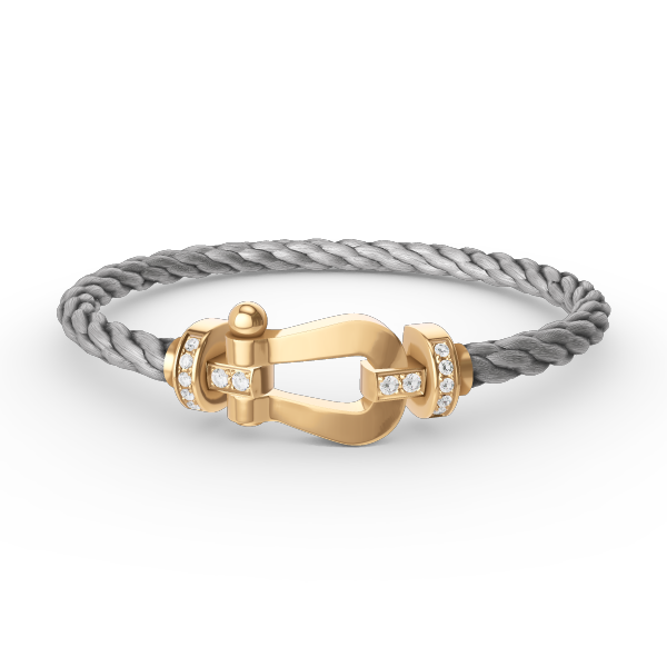 ¡®Star¡¯FORCE LARGE HORSESHOE HALF DIAMOND BRACELET GOLD