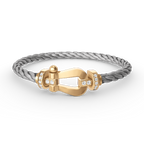¡®Star¡¯FORCE LARGE HORSESHOE HALF DIAMOND BRACELET GOLD