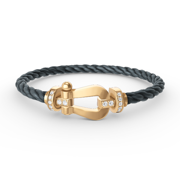¡®Star¡¯FORCE LARGE HORSESHOE HALF DIAMOND BRACELET GOLD
