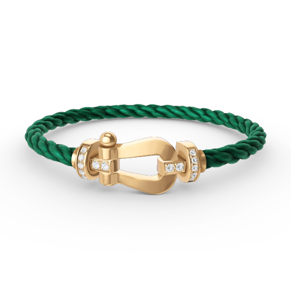 ¡®Star¡¯FORCE LARGE HORSESHOE HALF DIAMOND BRACELET GOLD