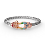 ¡®Star¡¯FORCE LARGE HORSESHOE  COLORED DIAMOND BRACELET ROSE GOLD
