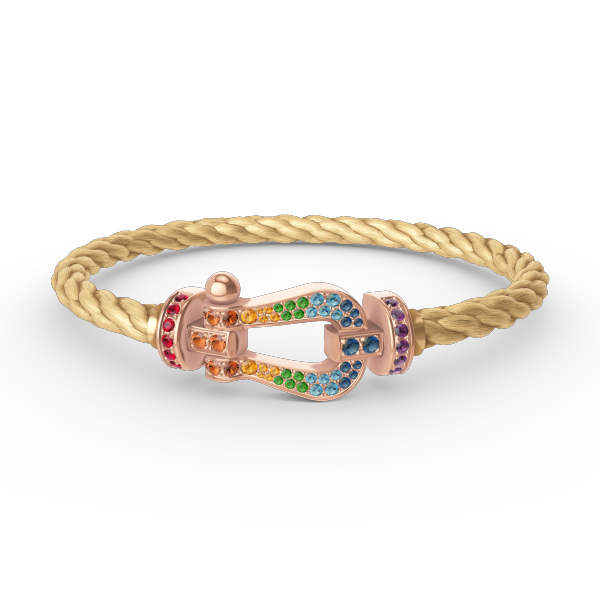 ¡®Star¡¯FORCE LARGE HORSESHOE  COLORED DIAMOND BRACELET ROSE GOLD
