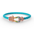 ¡®Star¡¯FORCE LARGE HORSESHOE  COLORED DIAMOND BRACELET ROSE GOLD