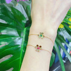 ¡®Star¡¯FRIVOLE GOLD FLOWER PINK MALACHITE BRACELET