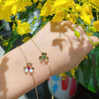 ¡®Star¡¯FRIVOLE GOLD FLOWER PINK MALACHITE BRACELET