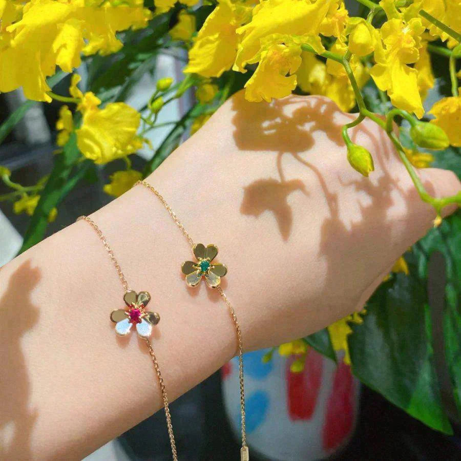 ¡®Star¡¯FRIVOLE GOLD FLOWER PINK MALACHITE BRACELET