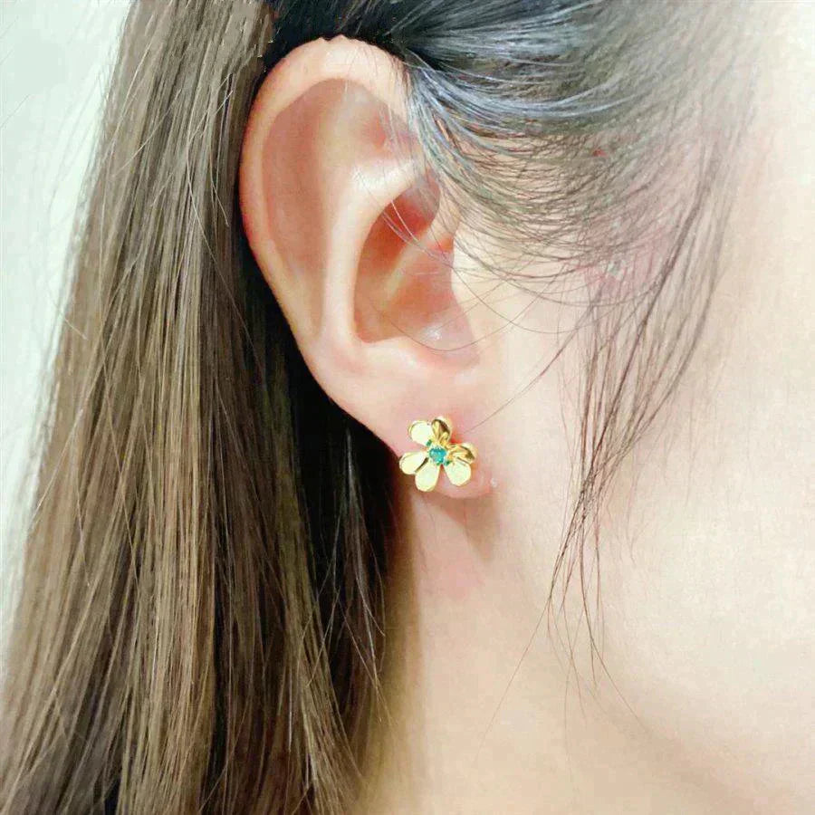 ¡®Star¡¯FRIVOLE  FLOWER MALACHITE EARRINGS
