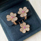 ¡®Star¡¯FRIVOLE PINK GOLD FLOWER DIAMOND EARRINGS