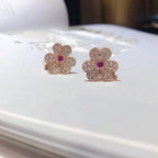 ¡®Star¡¯FRIVOLE PINK GOLD FLOWER DIAMOND EARRINGS