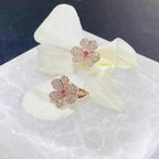 ¡®Star¡¯FRIVOLE PINK GOLD FLOWER DIAMOND EARRINGS