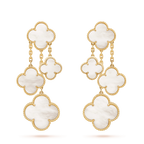 ¡®Star¡¯CLOVER EARRINGS WHITE MOP 4 MOTIFS GOLD