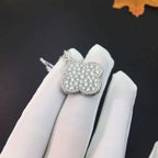 ¡®Star¡¯CLOVER 25MM SILVER FULL DIAMOND BIG CLOVER NECKLACE