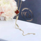 ¡®Star¡¯CLOVER  CARNELIAN SINGLE FLOWER BRACELET