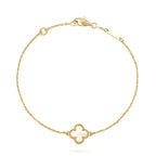 ¡®Star¡¯CLOVER WHITE MOP SINGLE FLOWER BRACELET