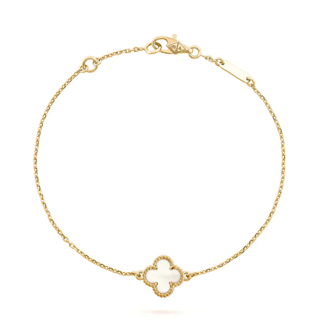 ¡®Star¡¯CLOVER WHITE MOP SINGLE FLOWER BRACELET