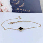 ¡®Star¡¯CLOVER ONYX SINGLE FLOWER BRACELET