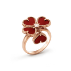 ¡®Star¡¯SWEET CLOVER CARNELIAN RING
