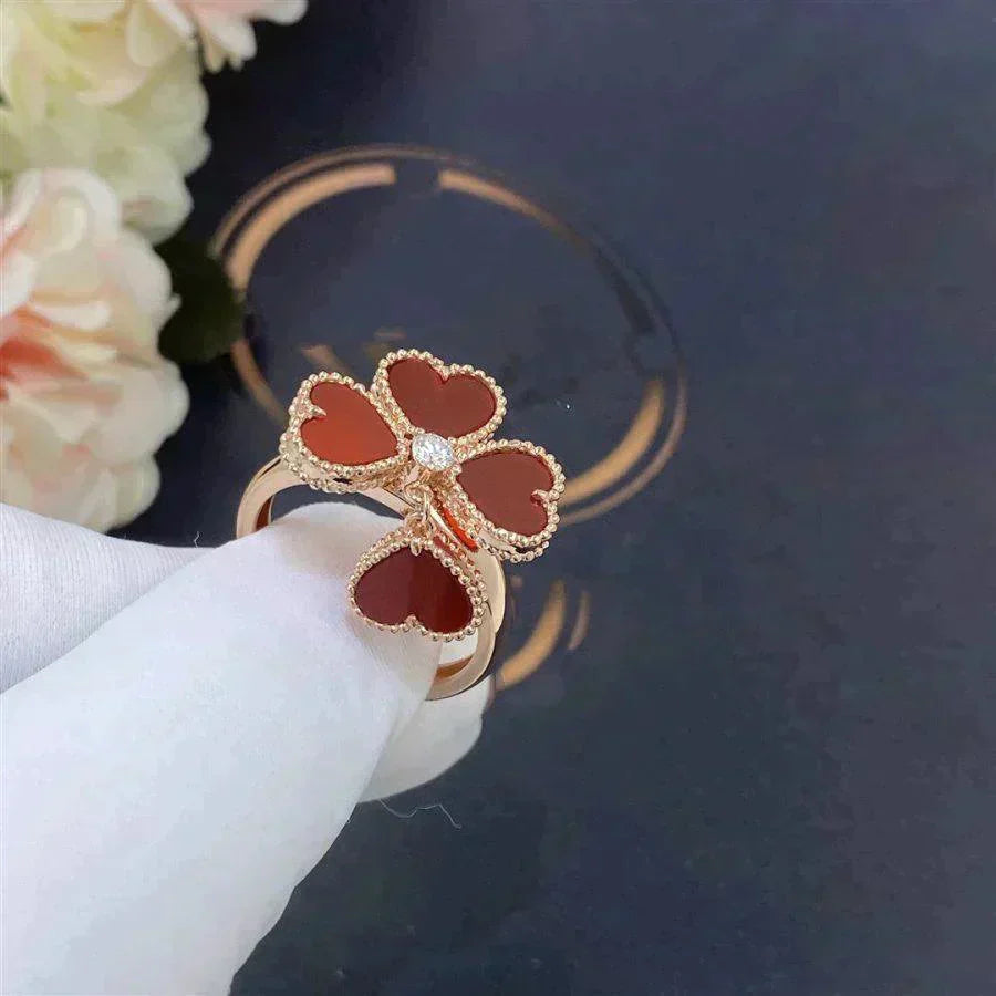 ¡®Star¡¯SWEET CLOVER CARNELIAN RING