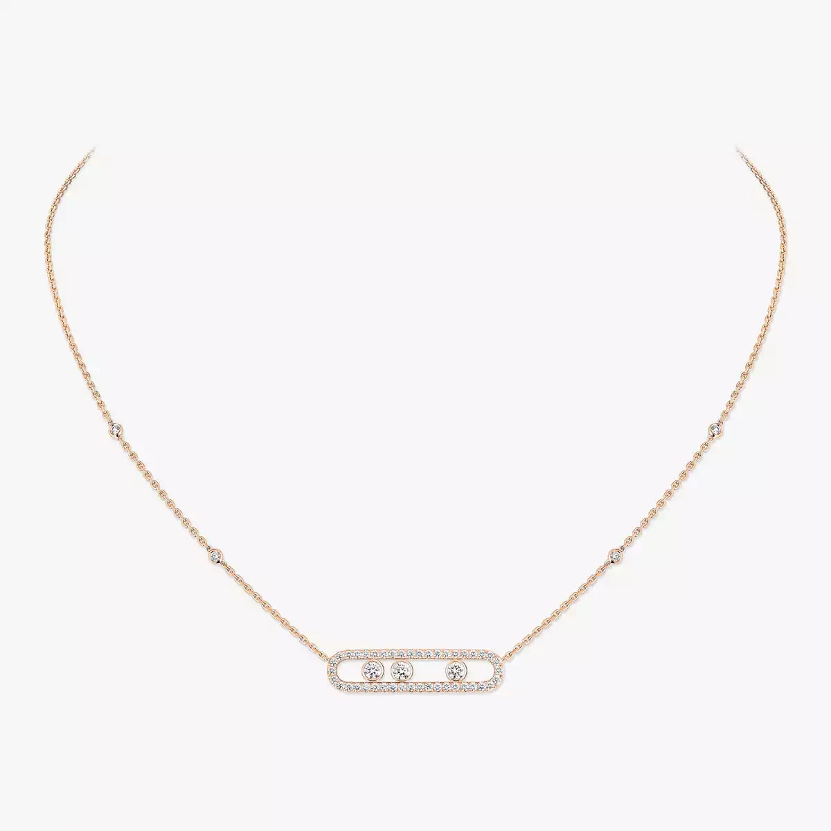 [moco jewelrys ] Move Pave_ Rose Gold Diamond Necklace