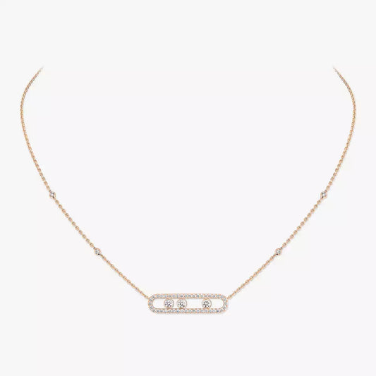 [moco jewelrys ] Move Pave_ Rose Gold Diamond Necklace
