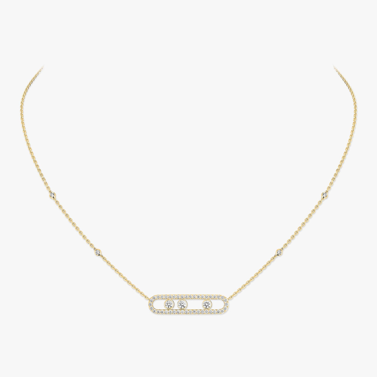 [moco jewelrys ] Move Pave_ Rose Gold Diamond Necklace