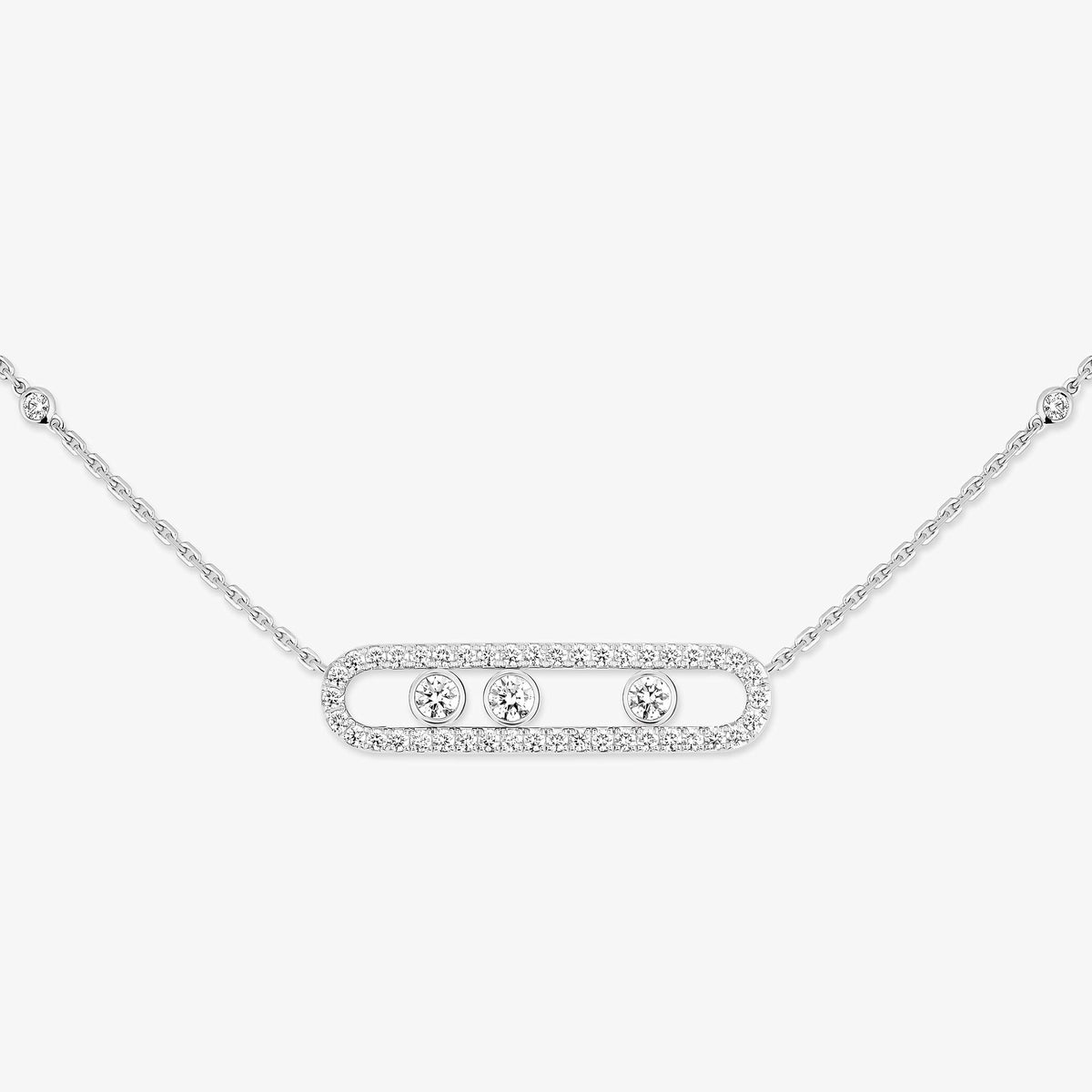 [moco jewelrys ] Move Pave_ Rose Gold Diamond Necklace